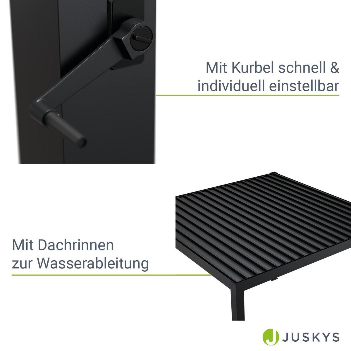 PERGOLA/ LAMELLENDACH Tahiti 3x3 m anthrazit - Anthrazit, Metall (300/240/300cm) - Juskys
