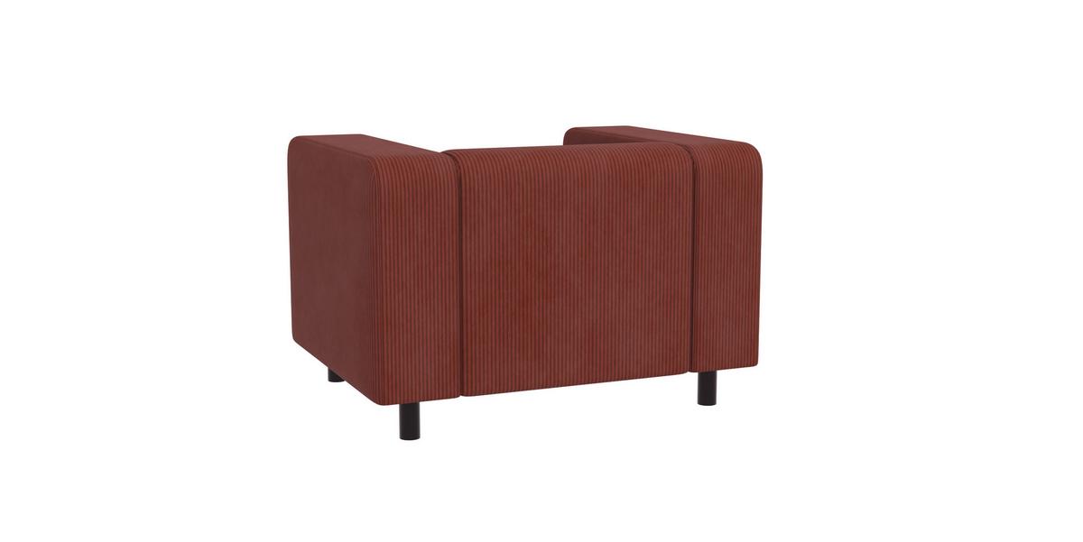 SITZGARNITUR 3+1 Tove Terrakotta Cord - Terracotta/Schwarz, Holz/Kunststoff (175/65/80cm) - S-Style Möbel
