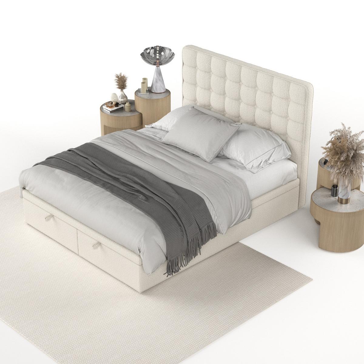 POLSTERBETT Celestia mit Stauraum 160/200 cm Hellbeige im Alta Stoff - Sandfarben/Schwarz, Holz/Holzwerkstoff (160/200cm) - AltaBeds