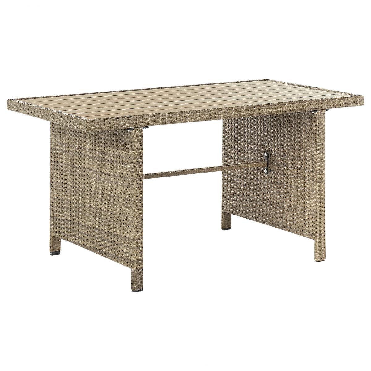 LOUNGE SET 5-Sitzer Rattan Auflagen weiß Bardi - Weiß/Braun, Kunststoff - Beliani