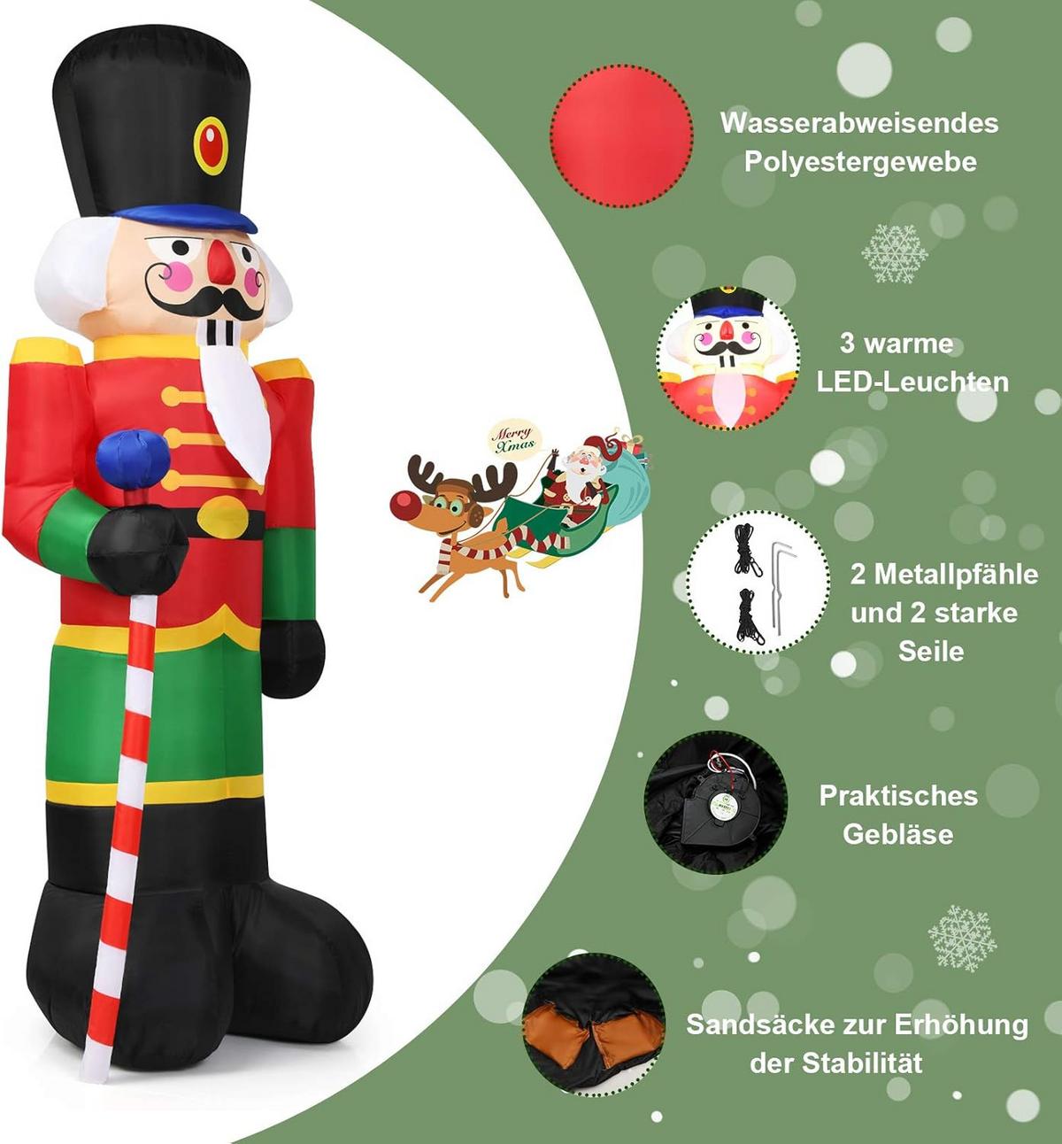 NUSSKNACKER SOLDAT 240cm Multicolor - Multicolor, Kunststoff (80/240/80cm) - COSTWAY