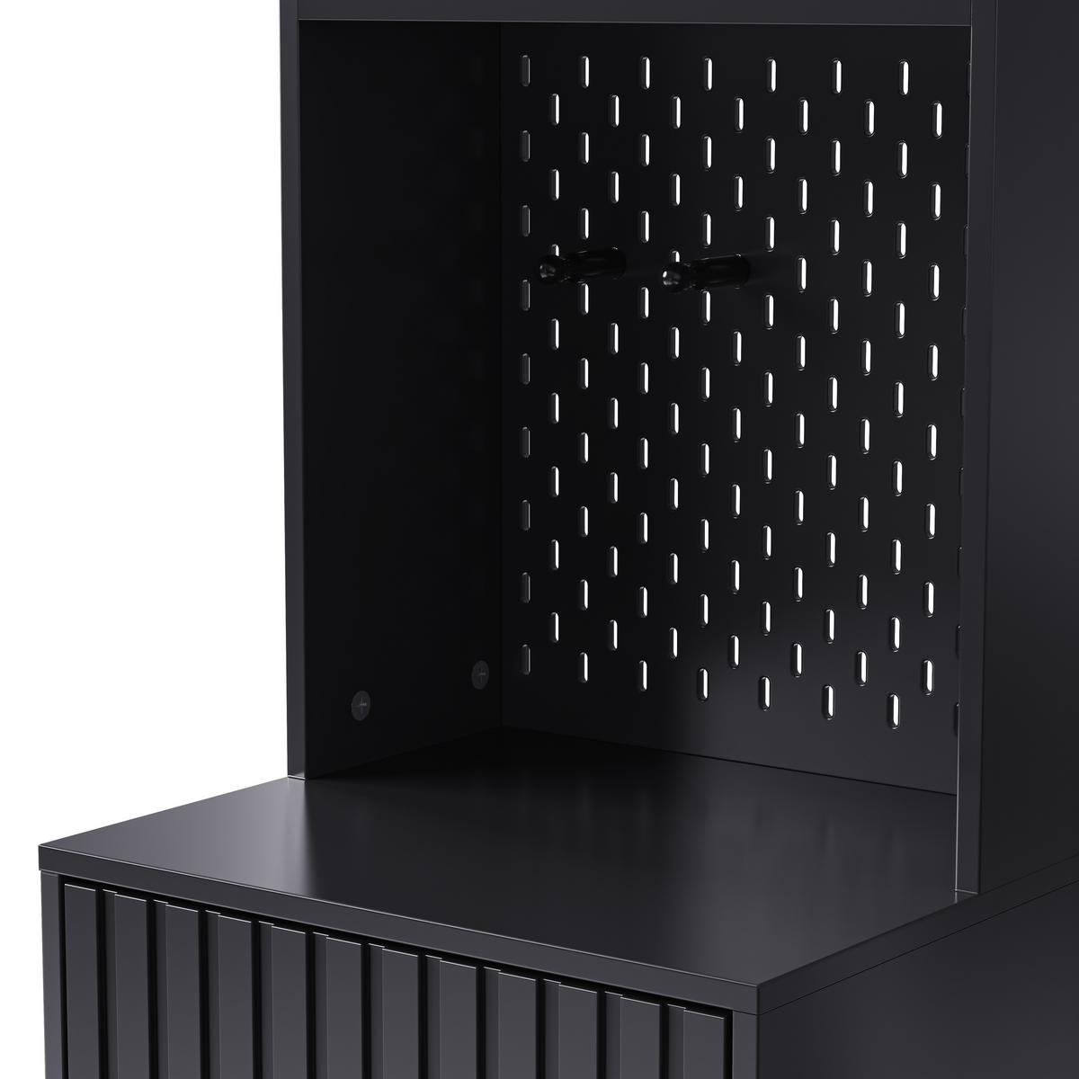 GARDEROBEN-SET 100 cm in Schwarz 6-in-1 Flurgarderobe - Schwarz, Holzwerkstoff (100/180/35cm) - Urban Meuble