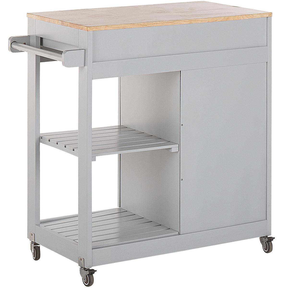 SERVIERWAGEN Grau Trapani - Hellbraun/Grau, Holzwerkstoff (75/87/44cm) - Beliani