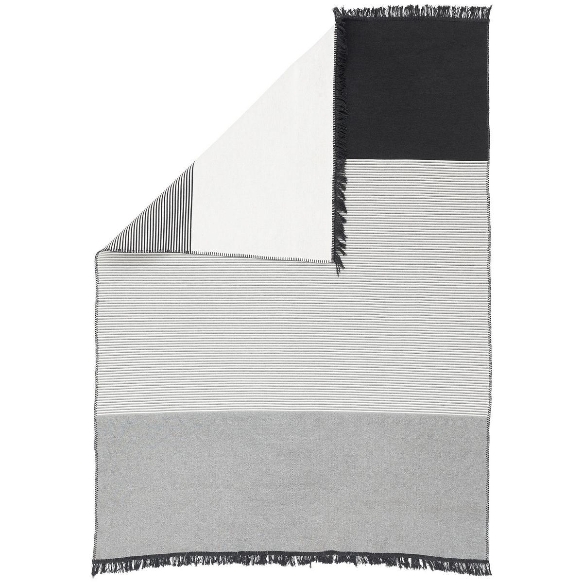 TEPPICH BEIDSEITIG ETHNO KELIM LINES - Schwarz/Grau, Textil (120/170cm) - Pergamon