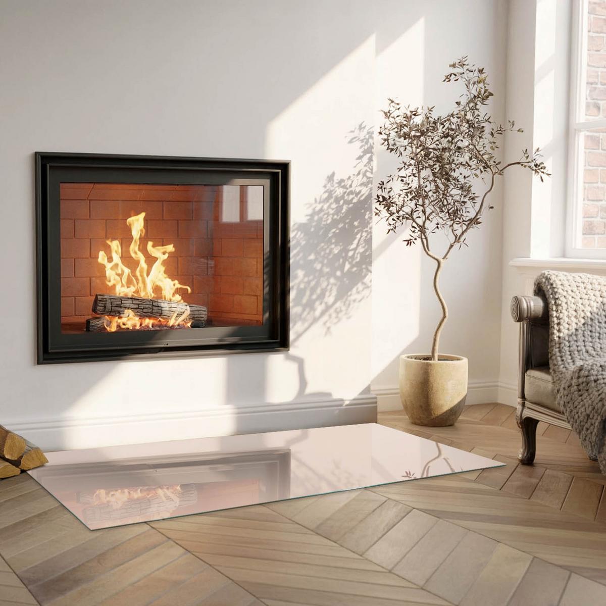GLASPLATTE für Kamin 125x50 cm - Orange, Glas (125/50/0.4cm) - TULUP