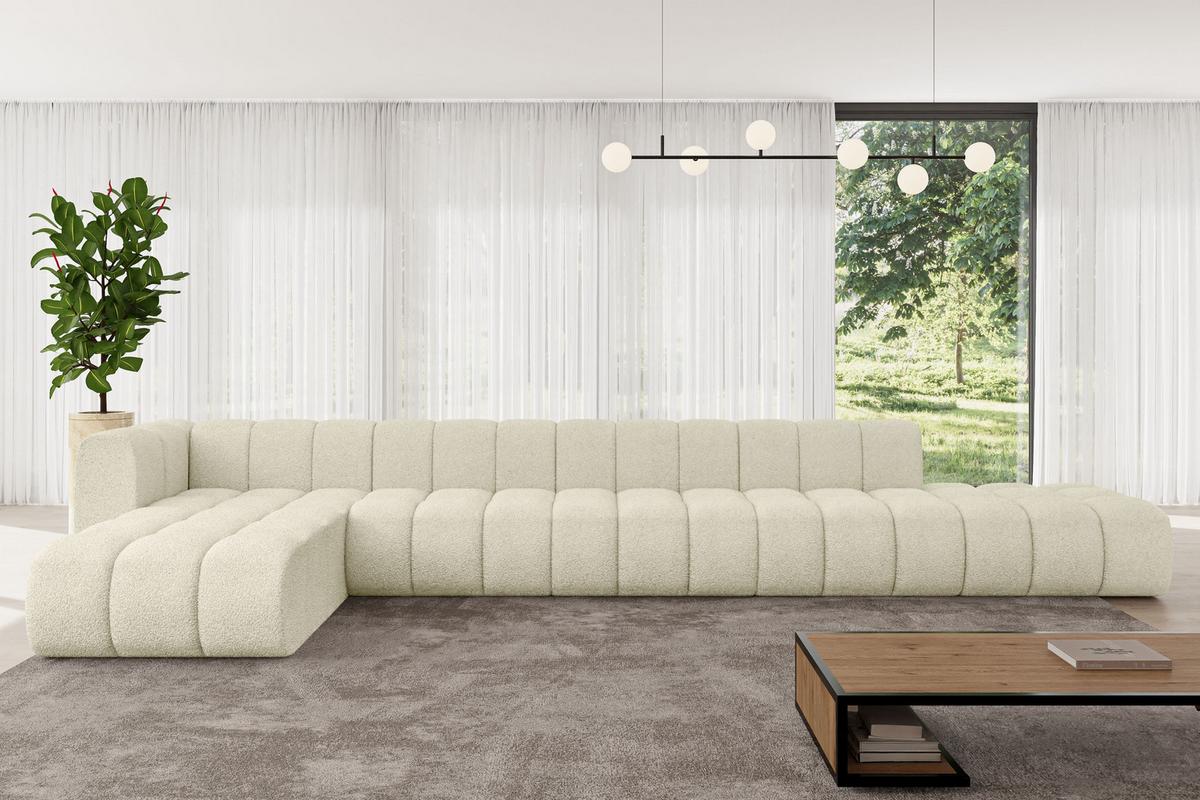 ECKSOFA modulares Sofa Zuvon-L3 - 478x177x70 cm Beige - Beige, Holzwerkstoff/Textil (478/177cm) - ALTDECOR