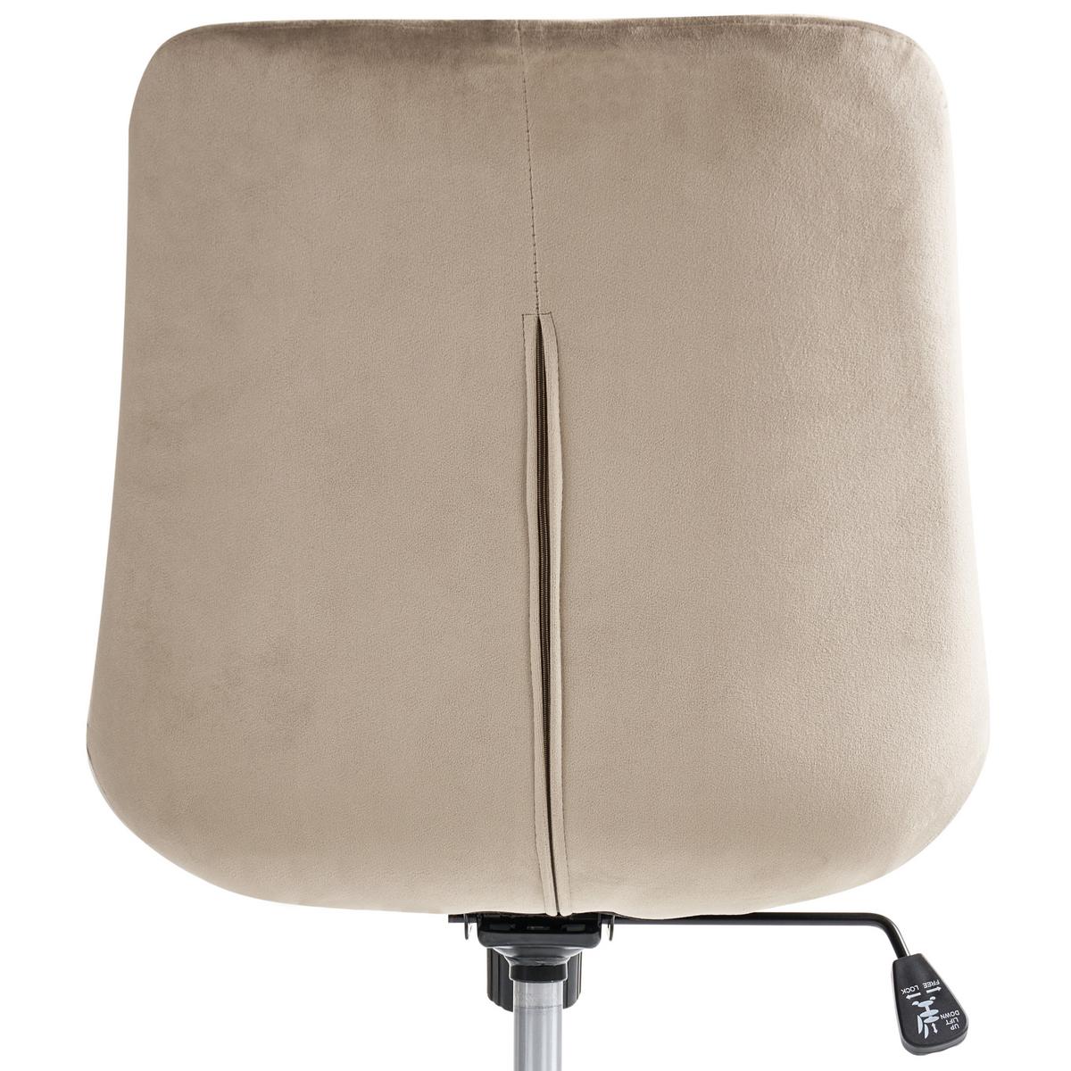 BÜROSTUHL Samtstoff Taupe Melrose - Taupe, Textil/Metall (60/82/60cm) - Beliani