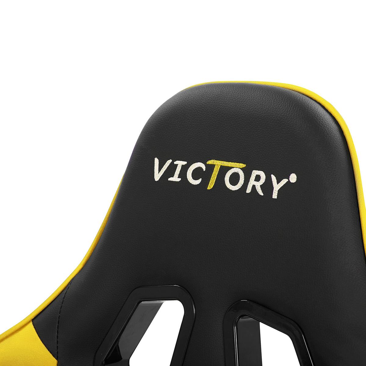 GAMINGSTUHL Kunstleder Schwarz/Gelb Victory - Schwarz, Kunststoff/Textil (55/124/60cm) - Beliani