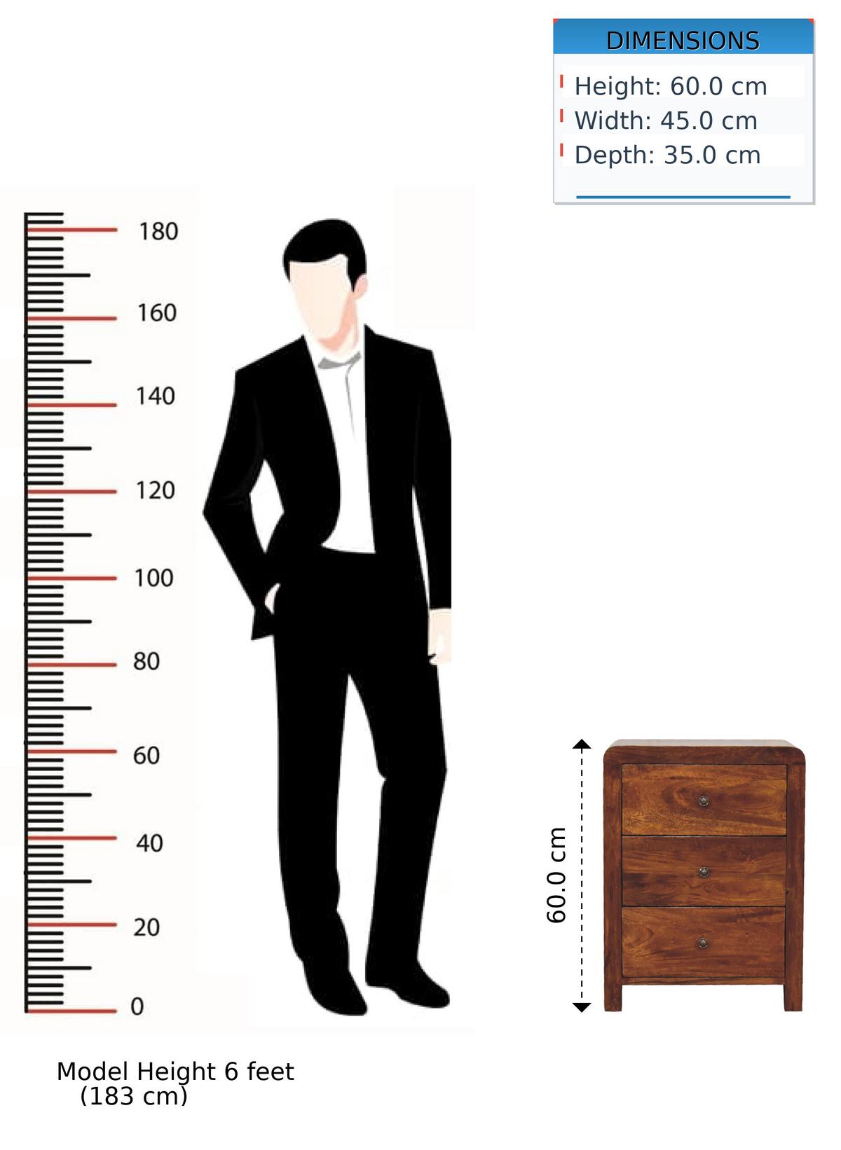 NACHTTISCH ASPEN mit 3 Schubladen, Braun - Messingfarben/Braun, Holz/Metall (45/60/35cm) - Artisan Furniture