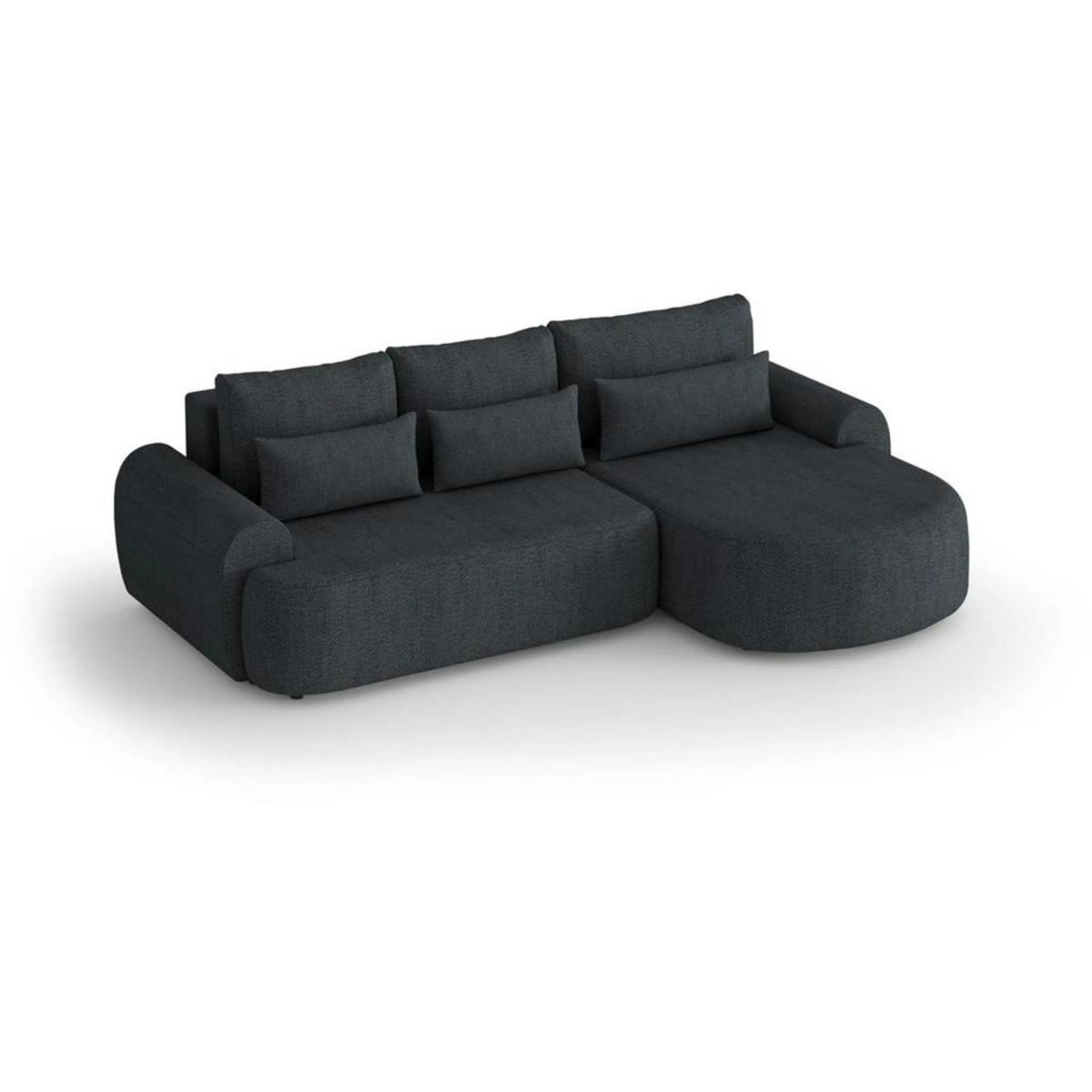 ECKSCHLAFSOFA Olivio L Anthrazit - Anthrazit/Schwarz, Kunststoff/Textil (266/170cm) - Beautysofa