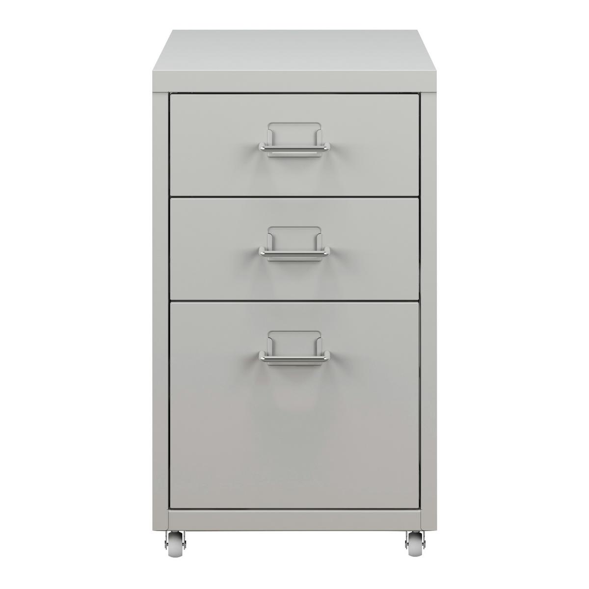ROLLCONTAINER Kökar - Weiß, Metall (28/48/41cm) - [en.casa]