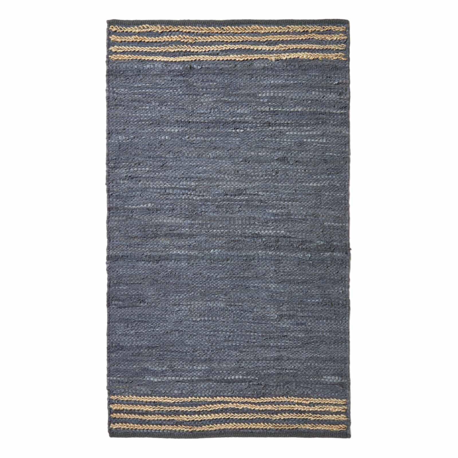 FLICKENTEPPICH aus Recycling-Leder 60/90 cm - Grau, Leder (60/90cm) - Homescapes