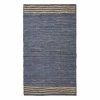 FLICKENTEPPICH aus Recycling-Leder 120/170 cm - Grau, Leder (120/170cm) - Homescapes
