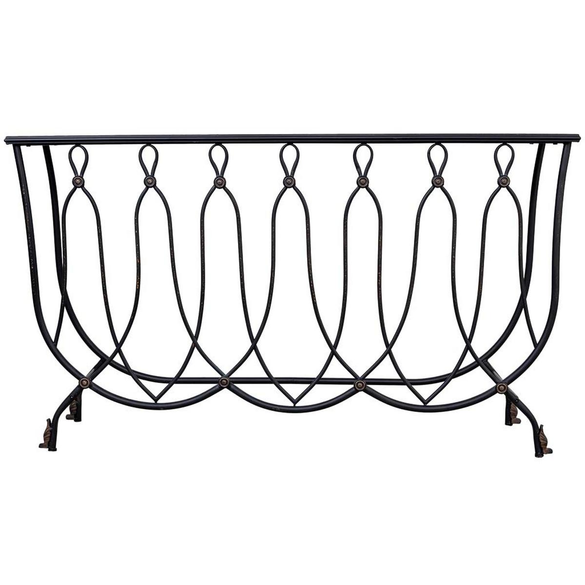 KONSOLE aus gealtertem schwarzen Metall 144x40x79 cm - Schwarz, Metall (40/144/79cm) - Wanderlust