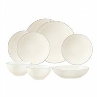 EINSTEIGER-SET Savona Grey Line creme 8-tlg. - Creme, Keramik (2/2/2cm) - Seltmann Weiden