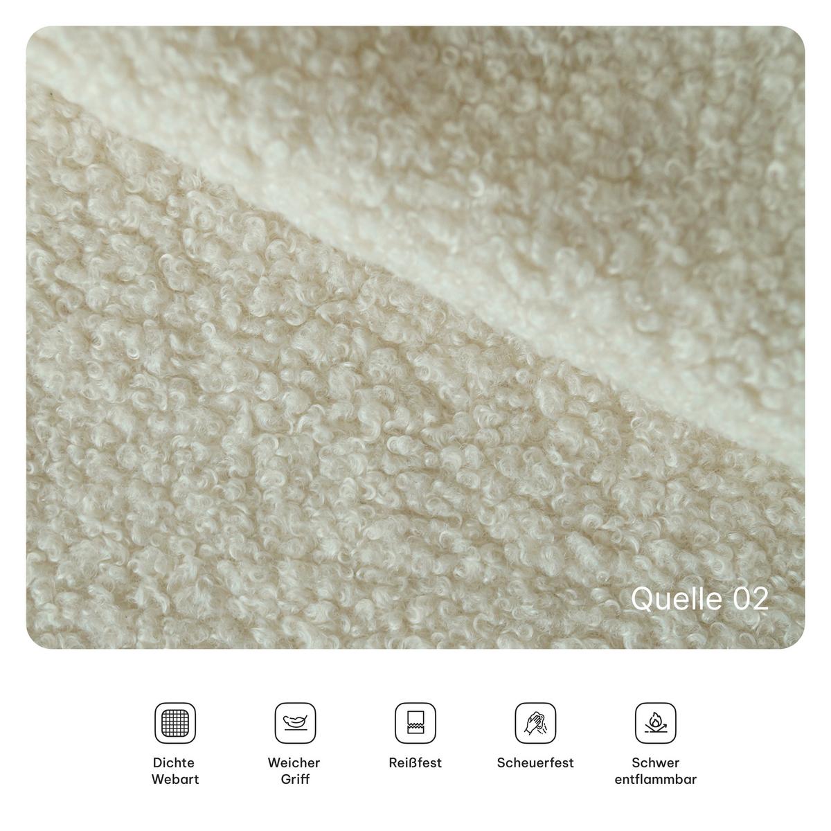 ECKSOFA LEA modulares Boneless Sofa mit Schlaffunktion Creme Boucle-Stoff - Creme, Textil (270/160cm) - MASSENO