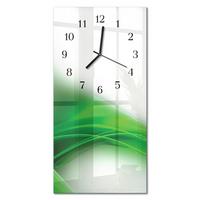 WANDUHR aus Glas 30x60 cm - Muster - Grün, Glas (30/60/0.4cm) - TULUP