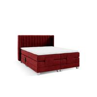 BOXSPRINGBETT Bett Elektrisch Magnus - Rot, Holzwerkstoff/Textil (160/200cm) - Fun Möbel