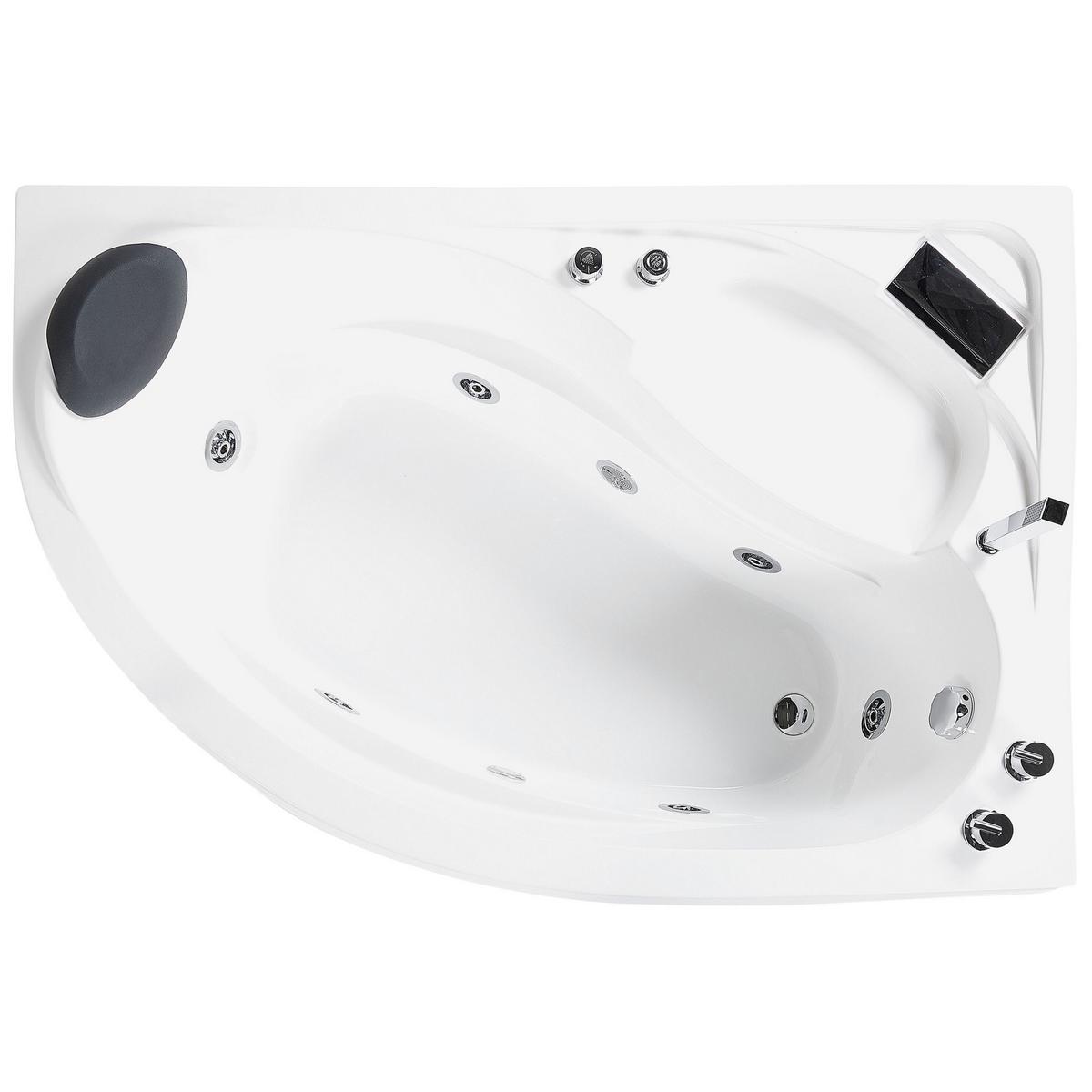 WHIRLPOOL-BADEWANNE mit LED 100x150x80 cm weiß Neiva - Weiß, Kunststoff (100/80/150cm) - Beliani