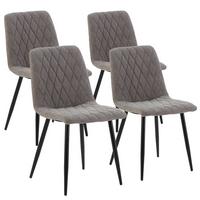 STUHL 4er-Set Abril grauer Stoff - Grau, Textil/Metall (45/84/56cm) - VS Venta-stock