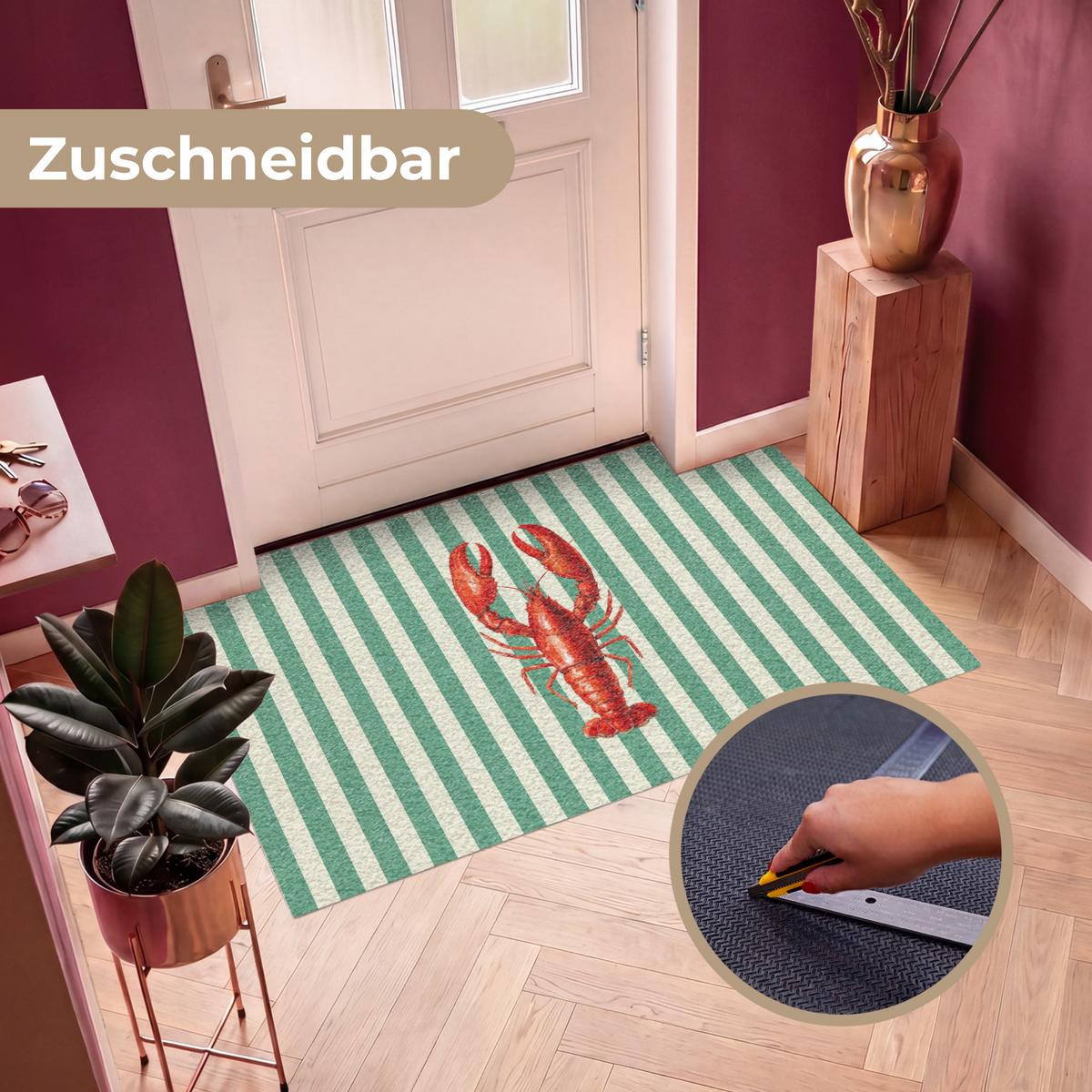 FUSSMATTE Krebs - Streifen - Realistisch - Sommerlich Schmutzmatte 150x90 cm - Multicolor, Kunststoff (150/0.4cm) - MuchoWow