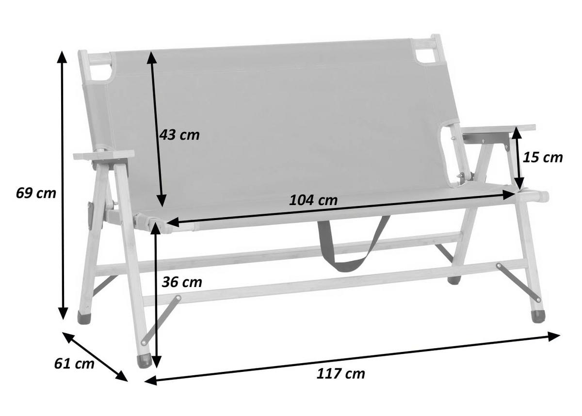CAMPINGBANK Creme - Creme, Holz (117/69/61cm) - MCW