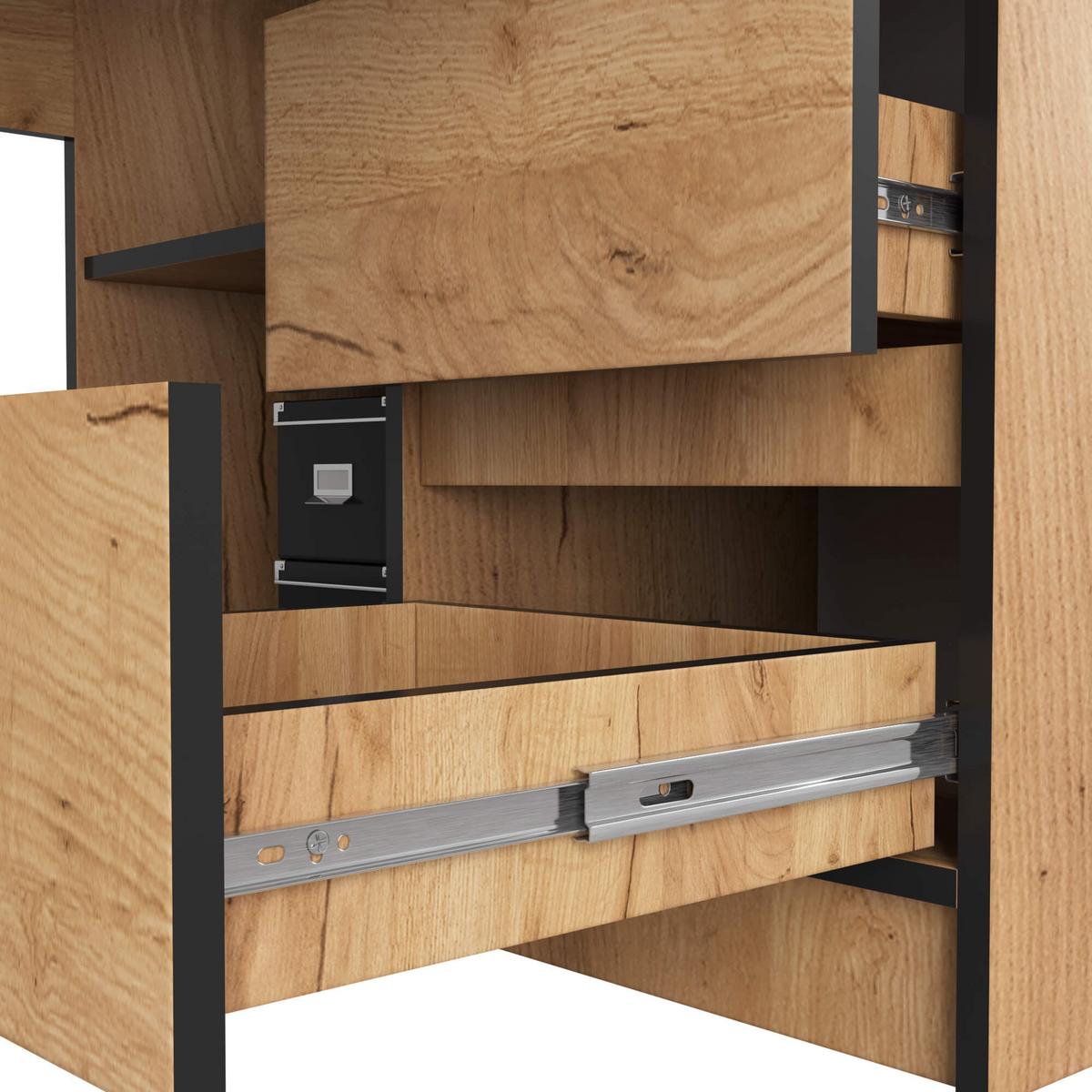 SCHREIBTISCH Eiche Craft 77/155/85 - Eiche San Remo, Holzwerkstoff (135/50/77cm) - RAUMHIRSCH FURNITURE