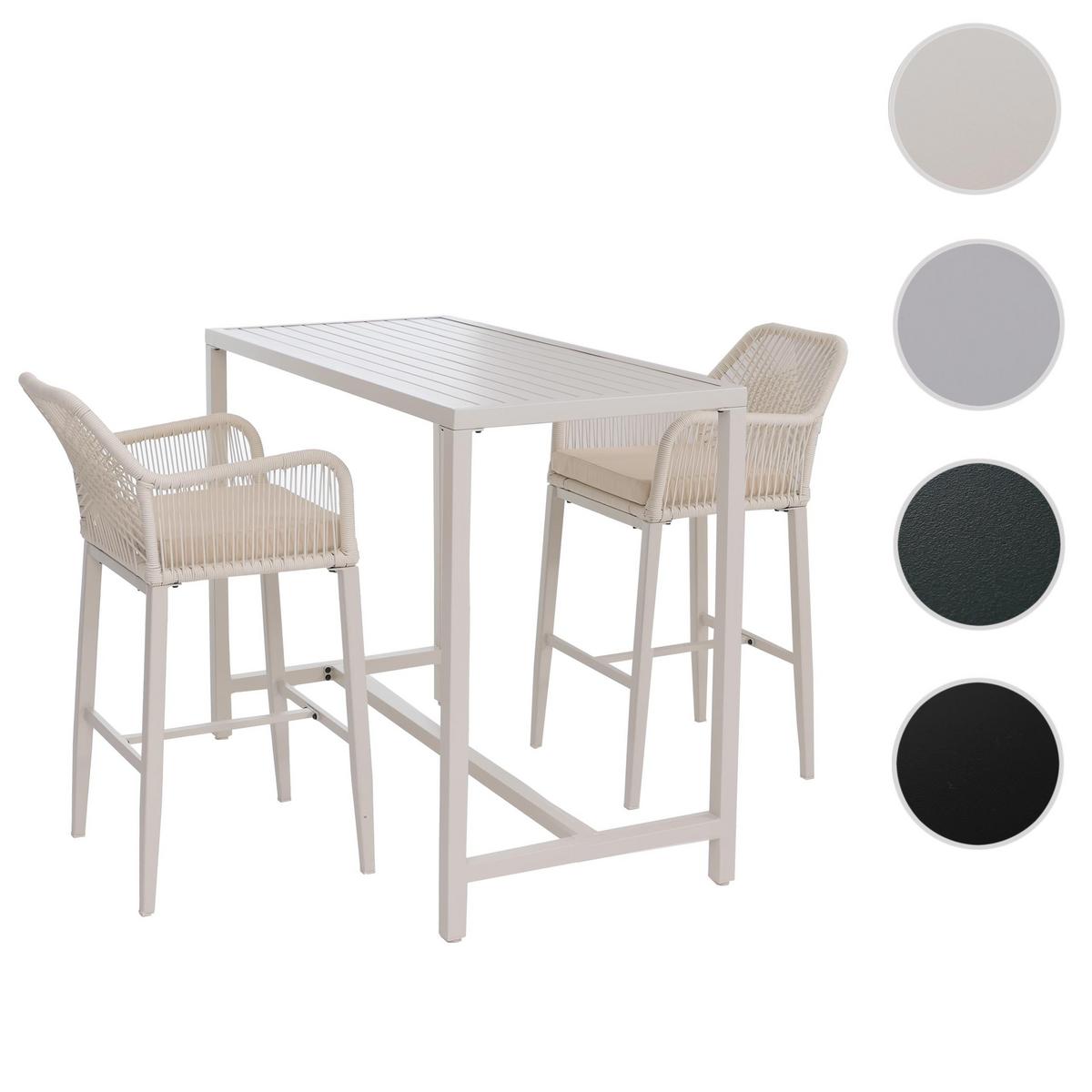SET BARTISCH + BARHOCKER eckig Beige 3er Set-Set - Beige, Metall (65/130/105cm) - MCW