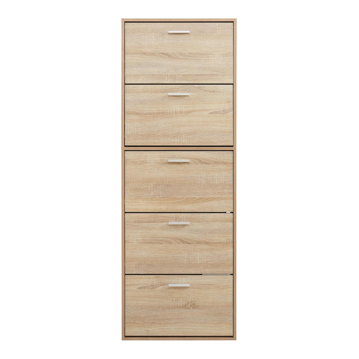SCHUHSCHRANK Sykkylven - Sonoma Eiche, Holzwerkstoff (60/169/24cm) - [en.casa]