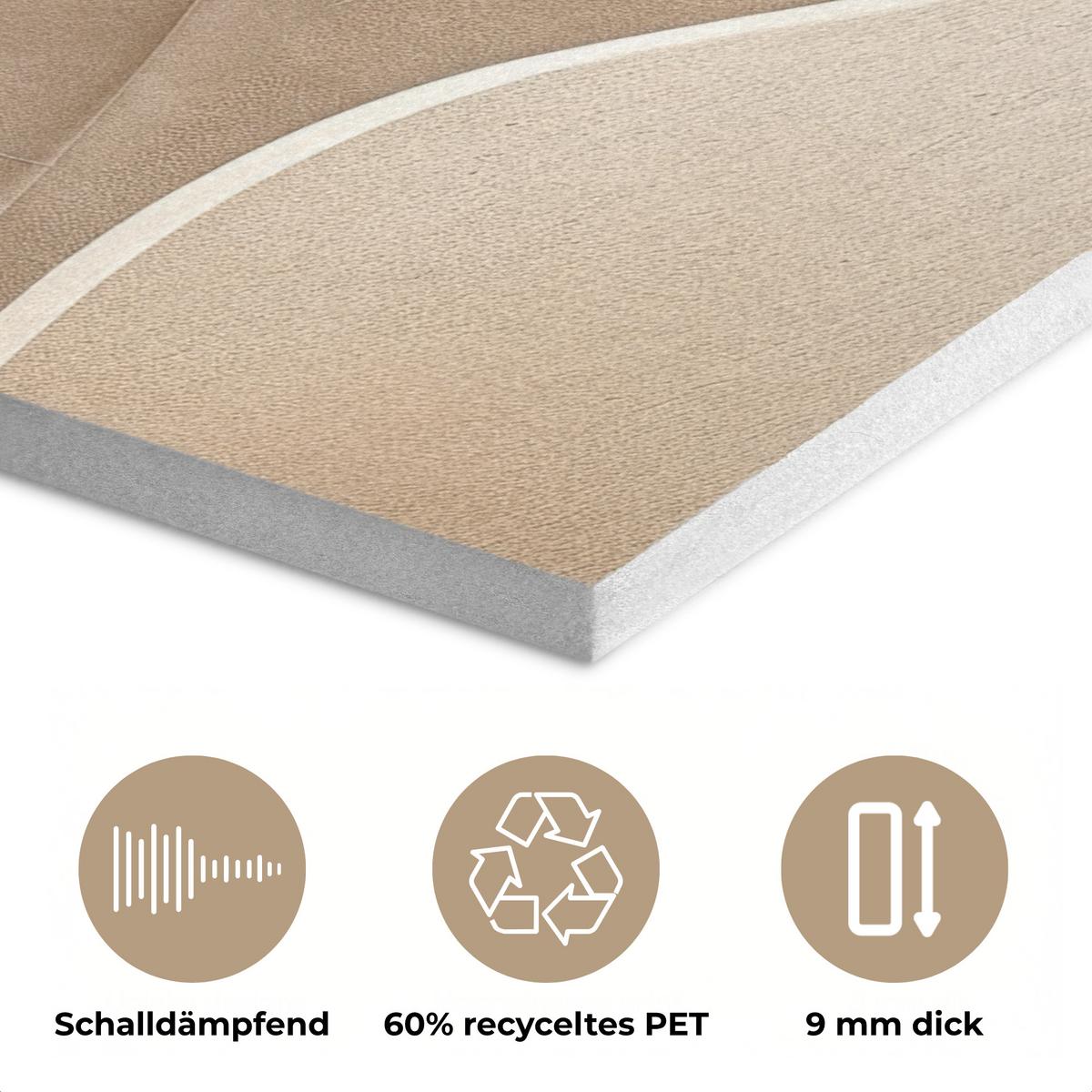AKUSTIKBILD Beige - Natur - Abstrakt - Modern Kunstdruck Schlafzimmer 50x70 cm - Beige, Kunststoff (50/70/0.9cm) - MuchoWow