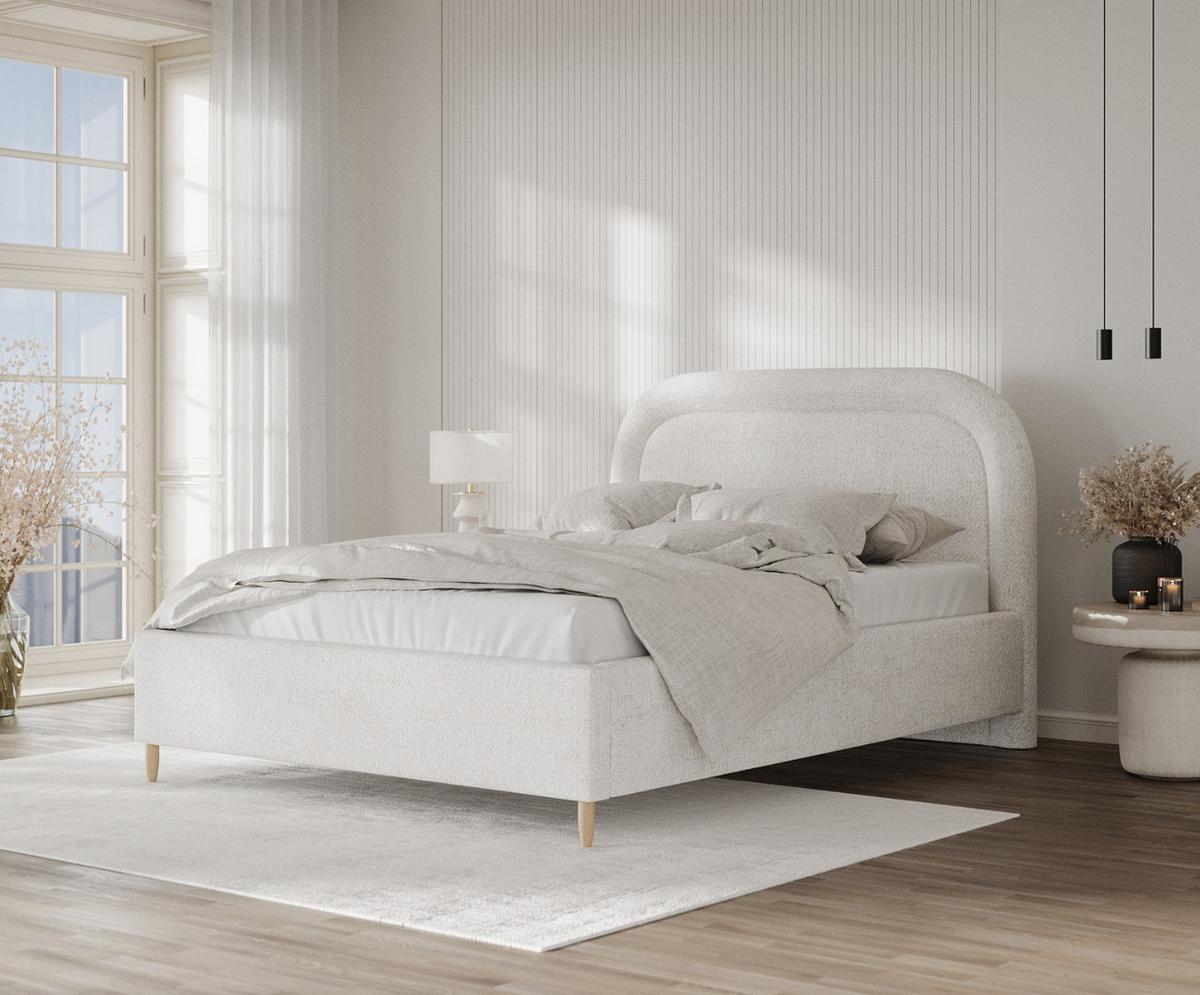 POLSTERBETT Zoya 120/200 cm Creme im Neve Stoff - Creme/Naturfarben, Holz/Holzwerkstoff (120/200cm) - AltaBeds
