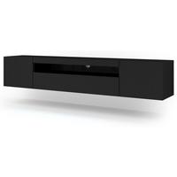 TV LOWBOARD Schwarz 200/42/37 - Schwarz, Holzwerkstoff (200/42/37cm) - RAUMHIRSCH FURNITURE
