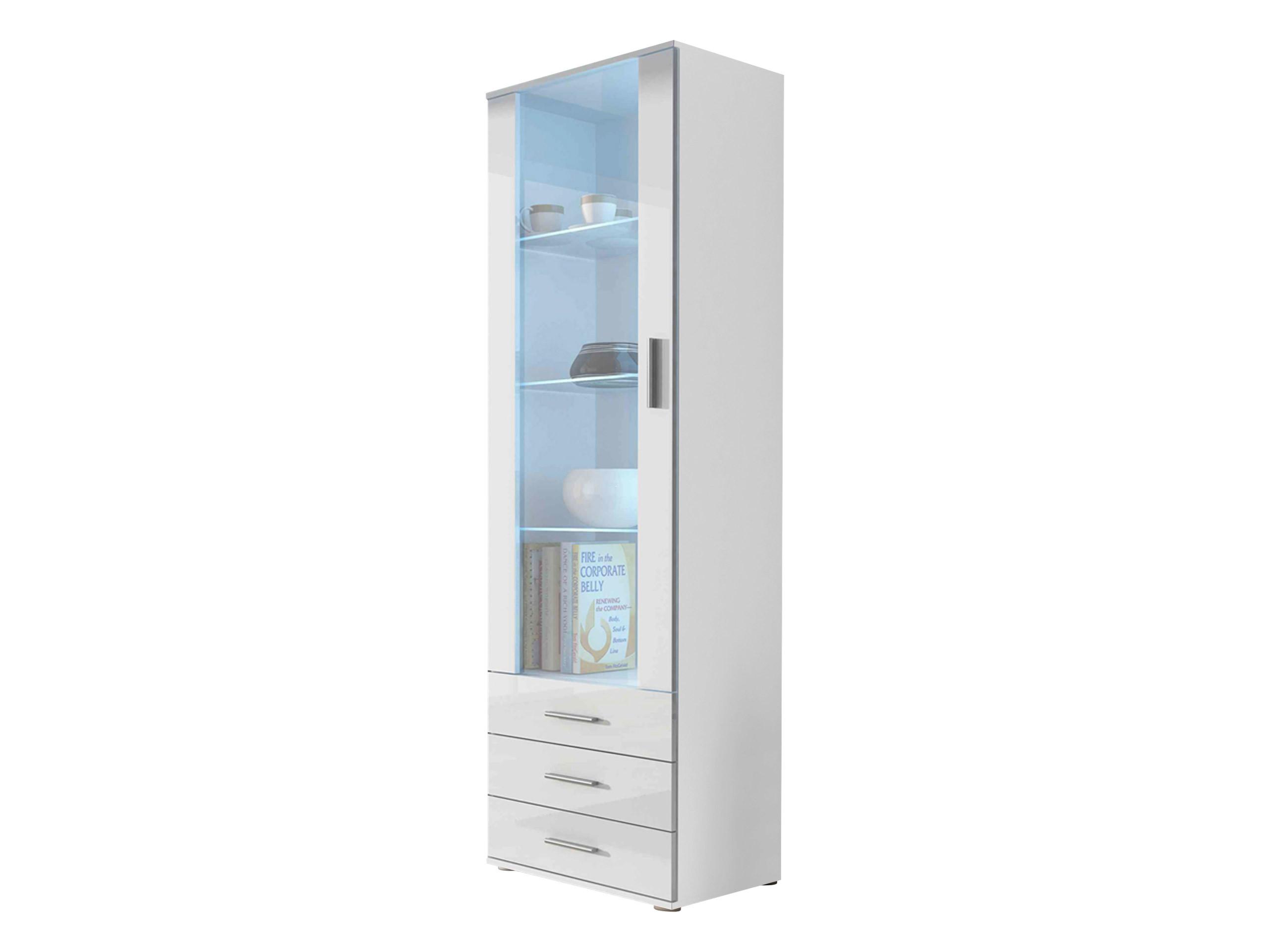 VITRINE Soho S01 - Silberfarben/Weiß, Holzwerkstoff/Kunststoff (60/192/41cm) - MIRJAN24