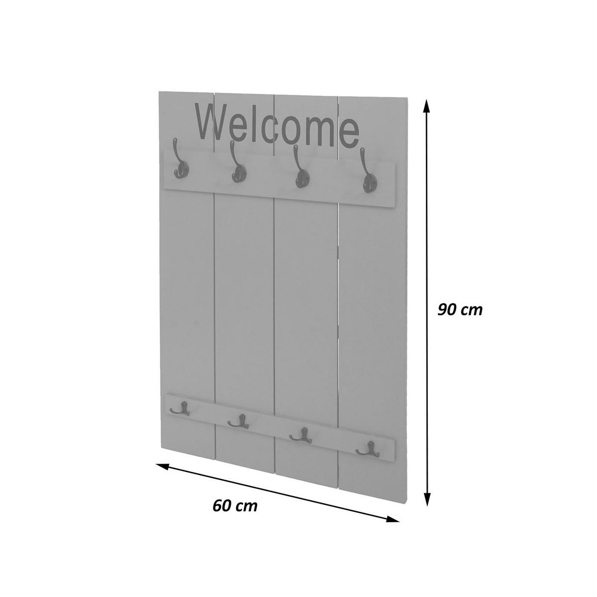 WANDGARDEROBE WELCOME SHABBY Braun - Braun, Holz (60/90/8cm) - MCW