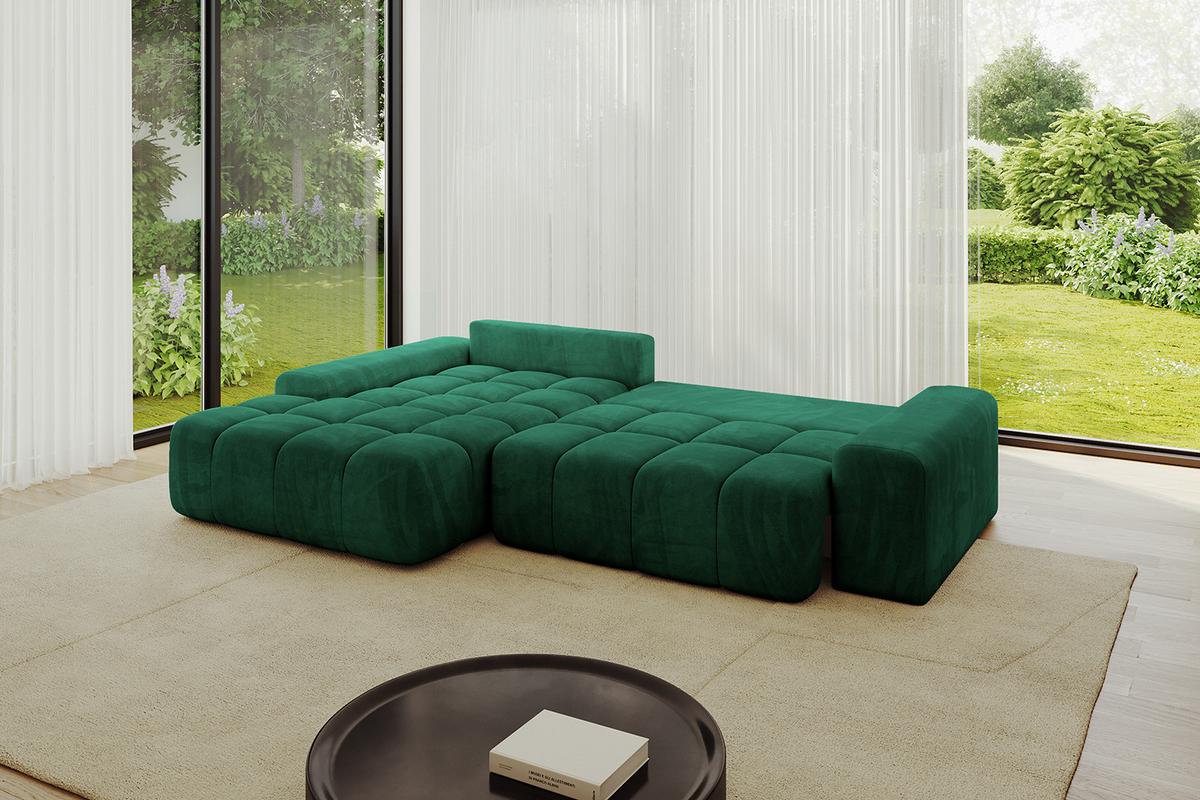 ECKSOFA Ottomane Links ENSI-L - 267x164x69 cm Dunkelgrün - Dunkelgrün, Holzwerkstoff/Kunststoff (267/164cm) - ALTDECOR