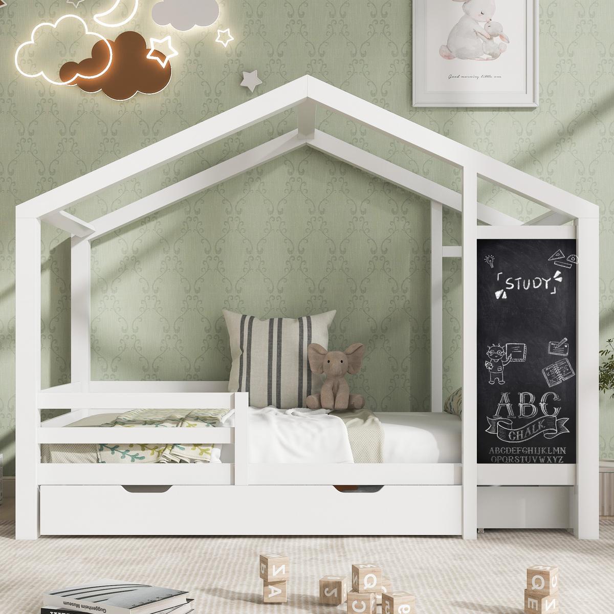 HAUSBETTEN Weiß - Weiß, Holz (208/177/96cm) - Urban Meuble