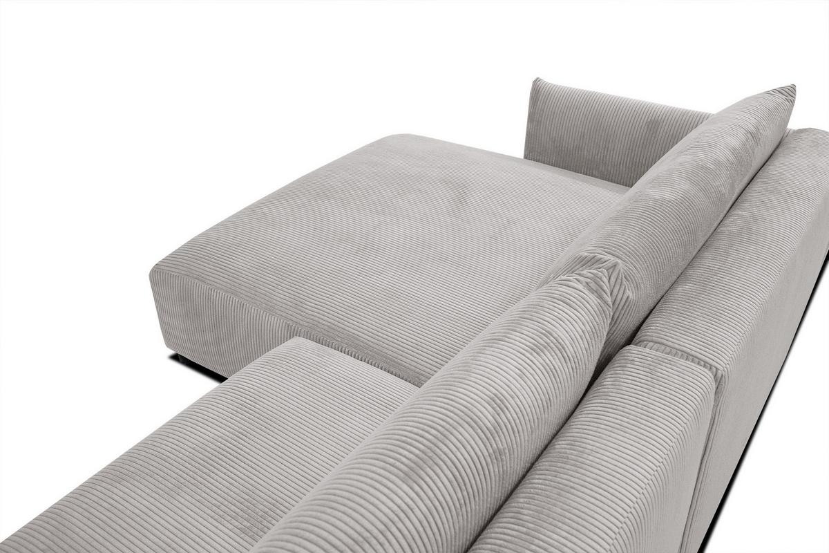 ECKSOFA TAUER 5-Sitzer, weiß - Schwarz/Weiß, Holzwerkstoff/Kunststoff (174/292cm) - Wozimo