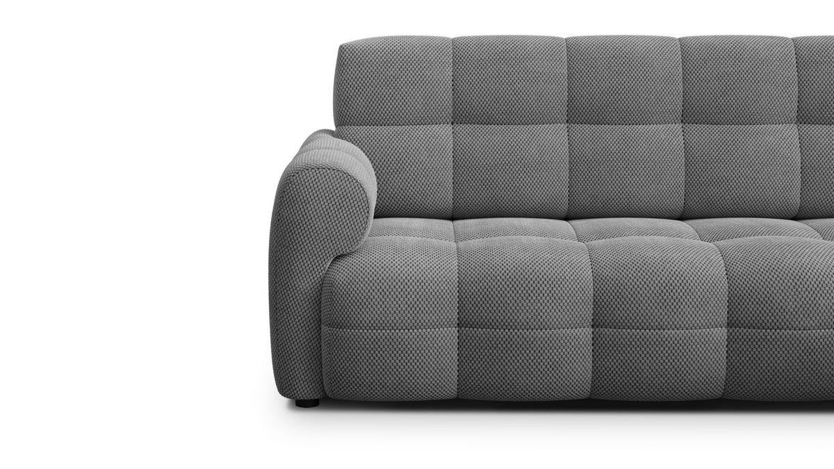ECKSOFA MELLOW 5-Sitzer, grau - Schwarz/Grau, Holz/Textil (283/191cm) - Wozimo