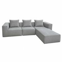 SOFA-GARNITUR Hellgrau - Hellgrau, Textil (270/63/190cm) - MCW