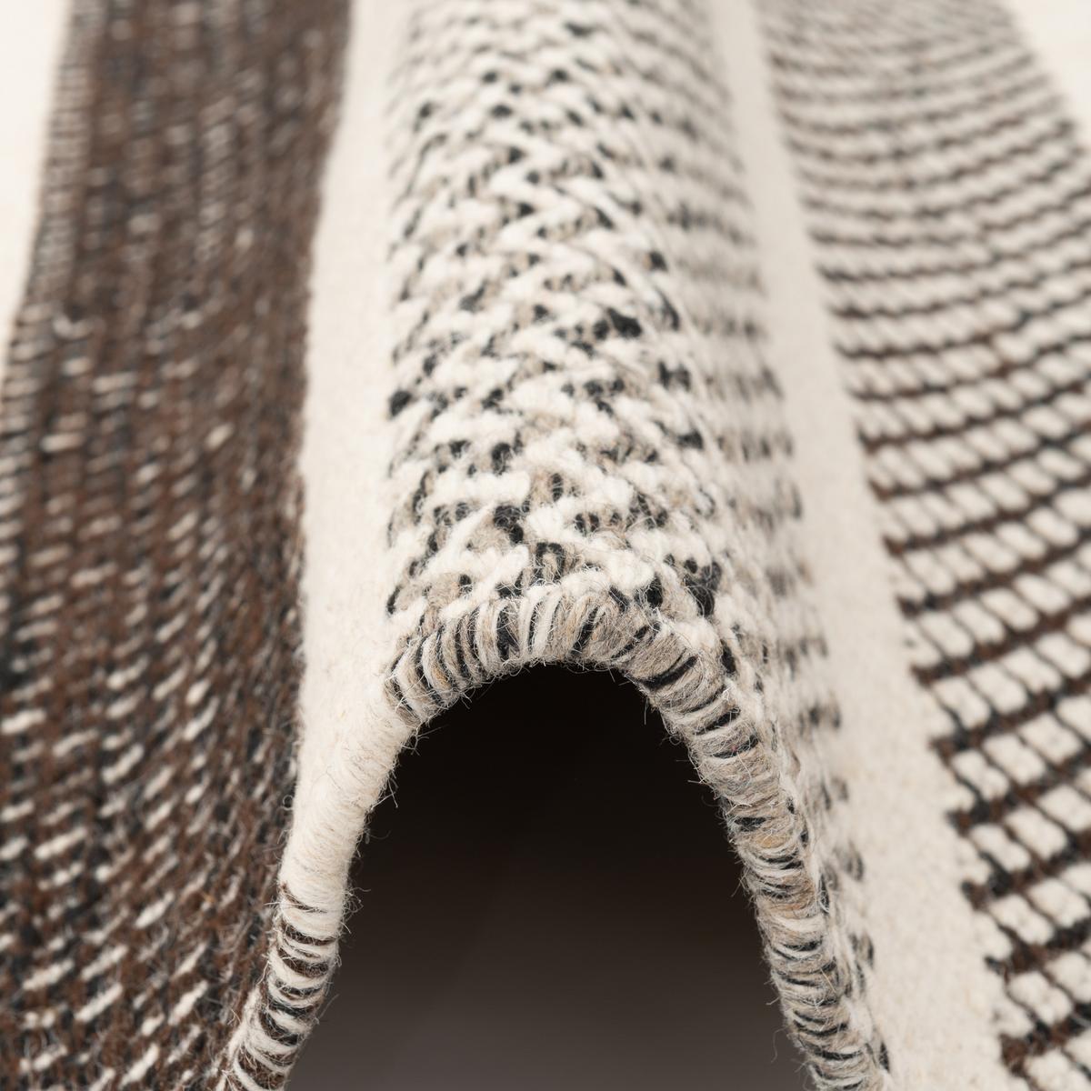 NATUR TEPPICH WOLLE RANA STREIFEN - Creme/Braun, Textil (120/180cm) - Pergamon