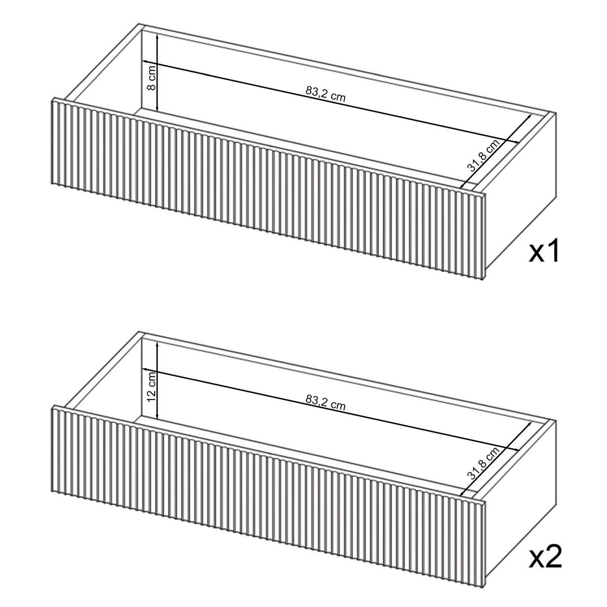 KOMMODE Veldio Weiß mit 3 Schubladen 90 cm - Goldfarben/Weiß, Holzwerkstoff/Metall (90/90/38cm) - Selsey