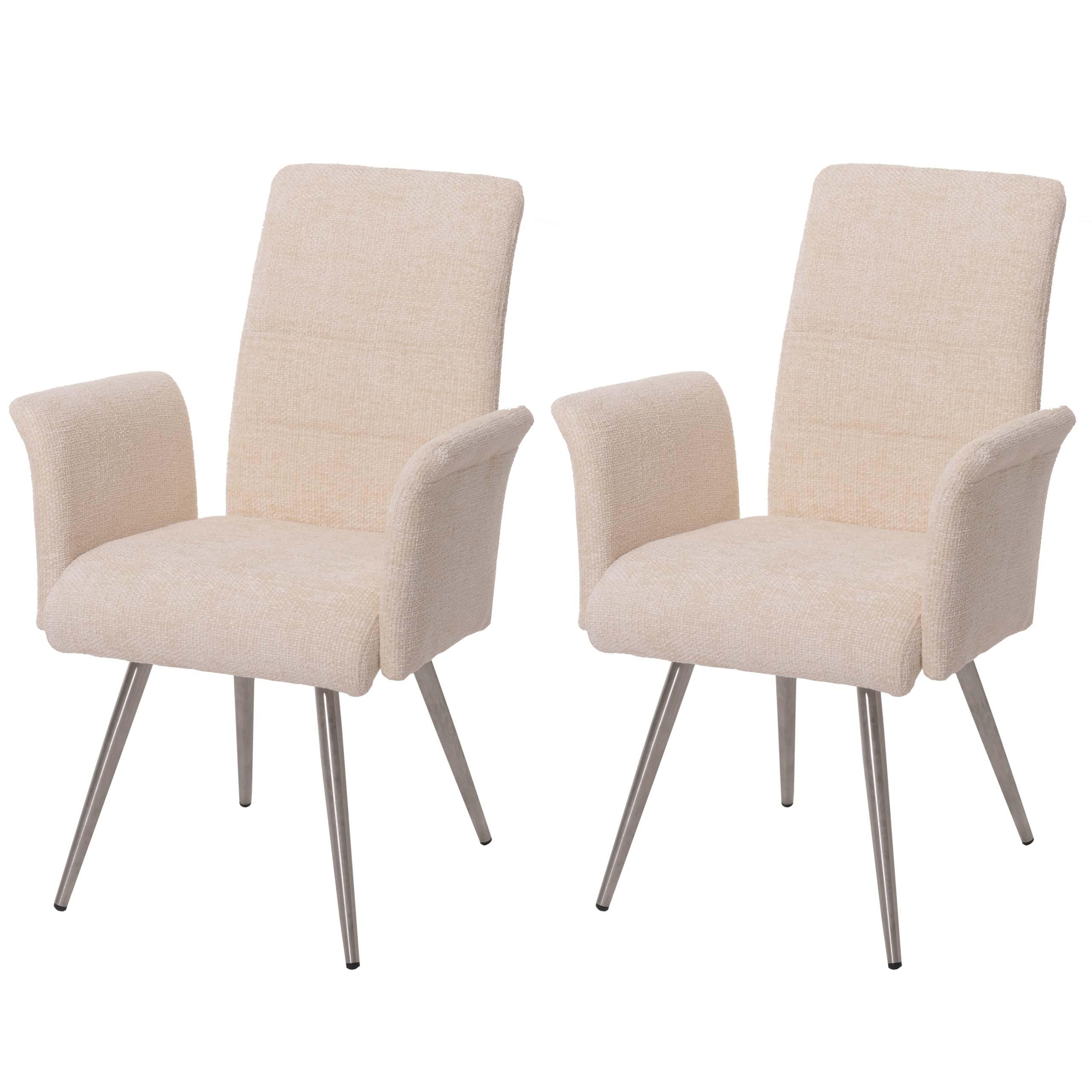 ESSZIMMERSTUHL Cremeweiß 2er-Set - Weiß, Textil (64/98/58cm) - MCW