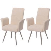 ESSZIMMERSTUHL Cremeweiß 2er-Set - Weiß, Textil (64/98/58cm) - MCW