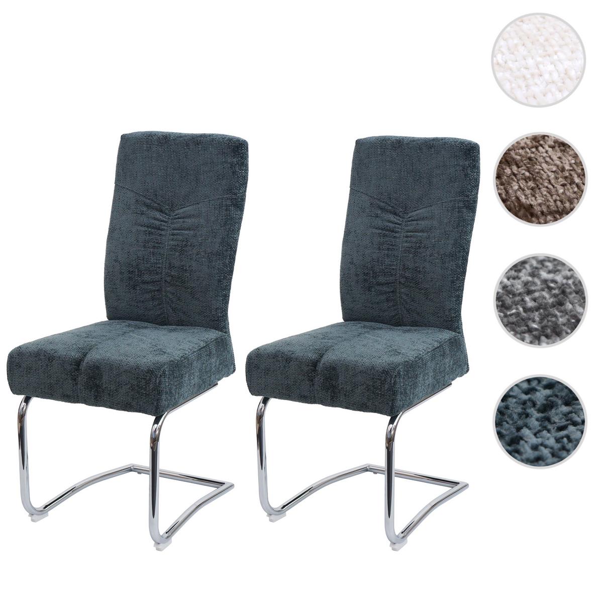 ESSZIMMERSTUHL Blau 2er-Set - Blau/Petrol, Textil (46/105/60cm) - MCW