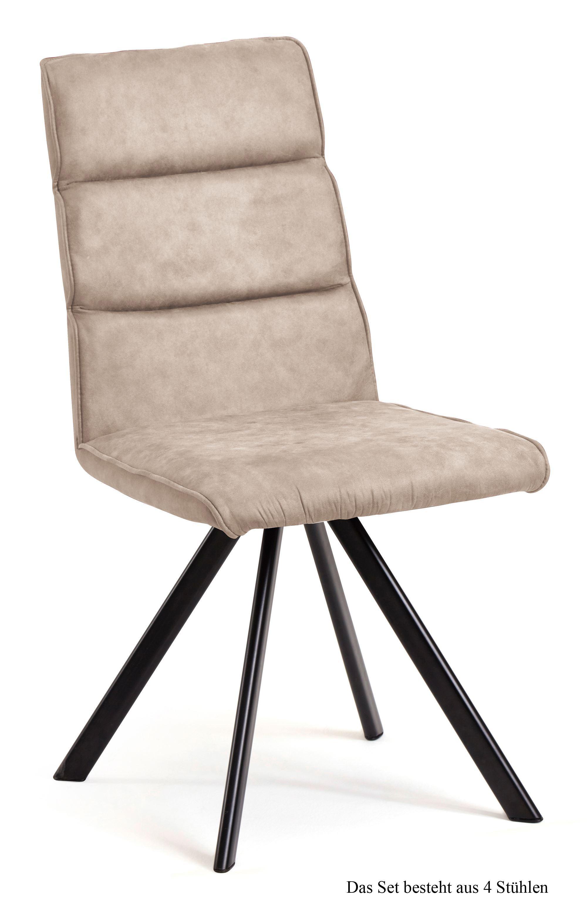 ESSZIMMERSTUHL drehbar (4er-Set) Dessa 47x92x60 Schwarz/Natur - Schwarz/Naturfarben, Kunststoff (60/92/47cm) - 58aufmkessel