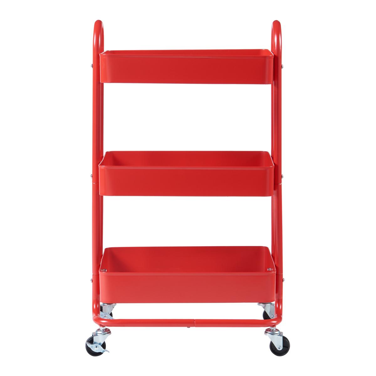 SERVIERWAGEN Pyhäntä - Rot, Metall (46/78.5/35cm) - [en.casa]