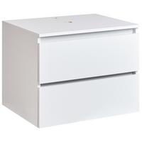 WASCHBECKENUNTERSCHRANK wandmontiertk 60 cm Weiß Serra - Weiß, Holzwerkstoff (60/47/47cm) - Beliani