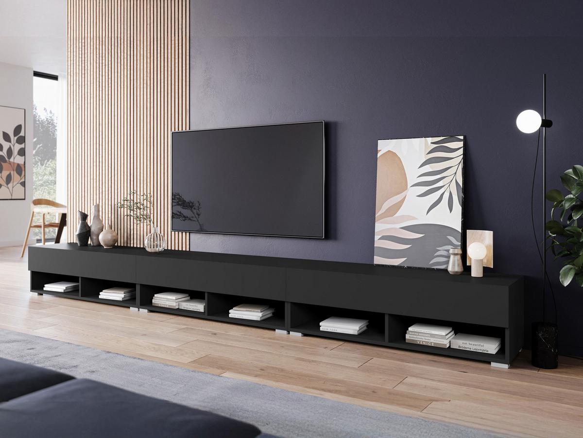TV-LOWBOARD A300 mit weißer LED Beleuchtung - Graphitfarben, Holzwerkstoff (300/32/33cm) - MIRJAN24