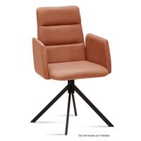 ARMLEHNSTUHL (8er-Set) Duana 52x92x60 Schwarz/Cognac - Cognac/Schwarz, Kunststoff (60/92/52cm) - 58aufmkessel