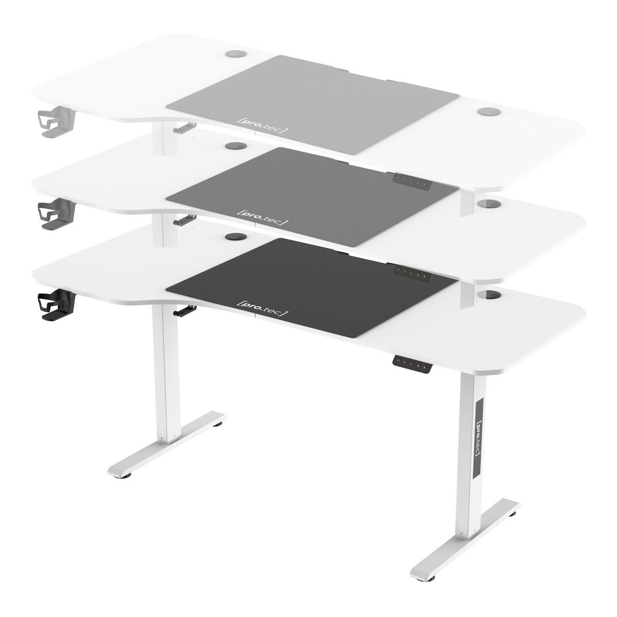 VERSTELLBARER TISCH Stryn - Weiß, Holzwerkstoff/Metall (75/160/117cm) - pro.tec